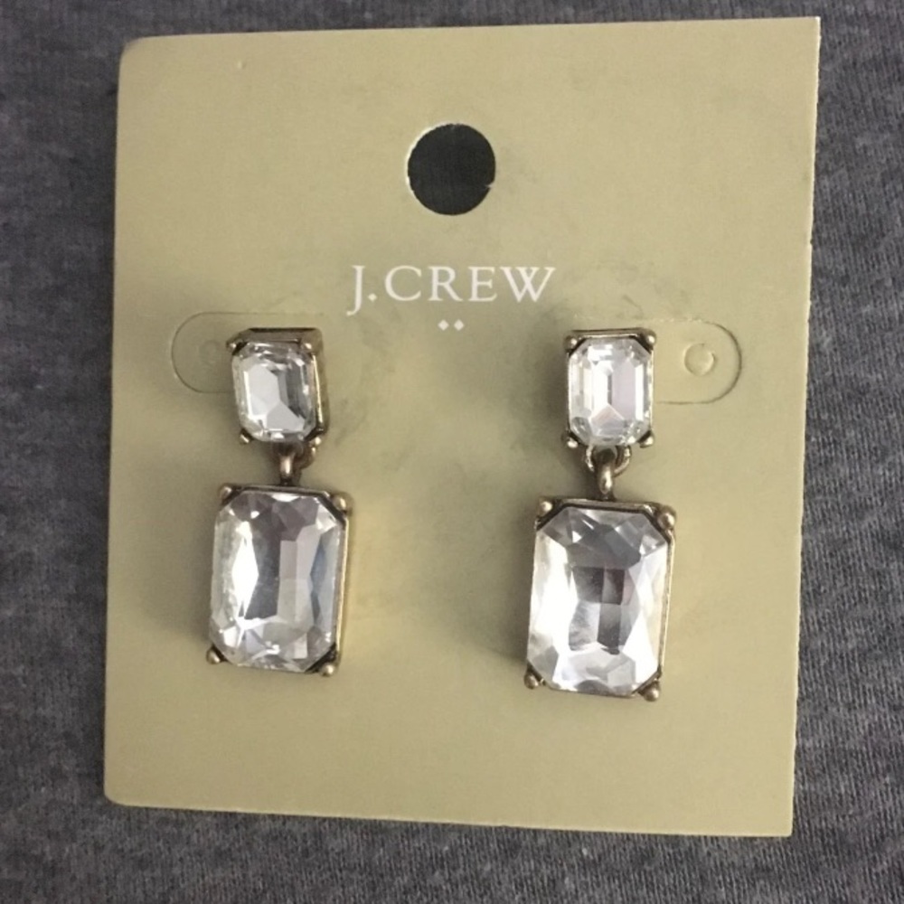 J. Crew Crystal Block Earrings